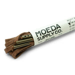 36 inch-boot shoe lace-flat waxed cotton-brown-metal tips-Moeda Supply Company
