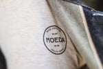vintage t shirt-cotton-white-oatmeal-raw denim jacket-logo-Moeda Supply Company
